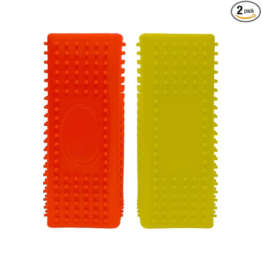 2pcs Pet Hair Remover, Dog Cat Block Roller Cleaner, Car Carpet Cleaner Brush for Small Animals, Pet Hair Removal Tool for Interior, Furniture, Sofa, Car Seat(Yellow+Orange)