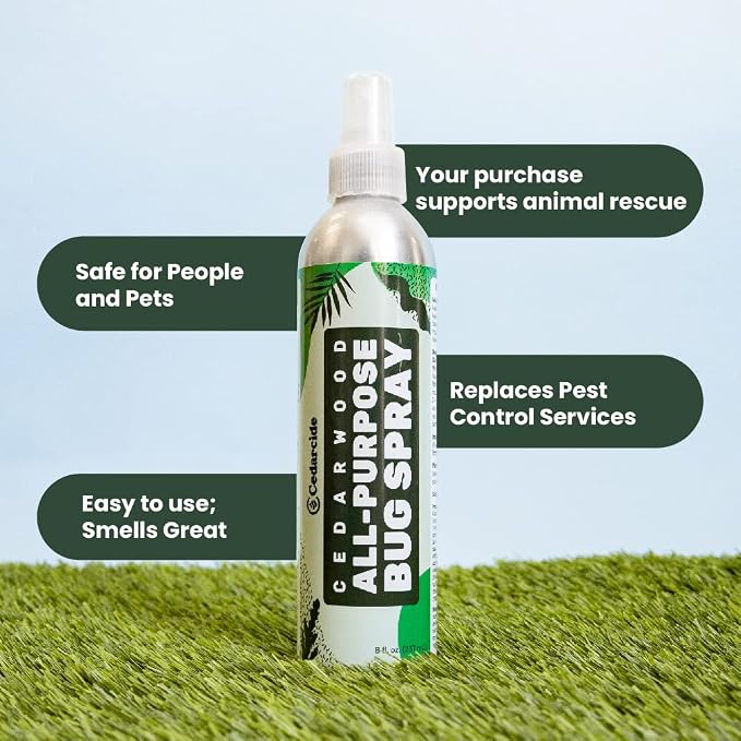 Cedarcide All-Purpose Bug Spray | Kill and Control Mosquitos, Fleas, Ticks, Ants | Made with Natural Essential Oils | Use on People, Pets & Kids (Lemongrass, Pint (16 Oz.))