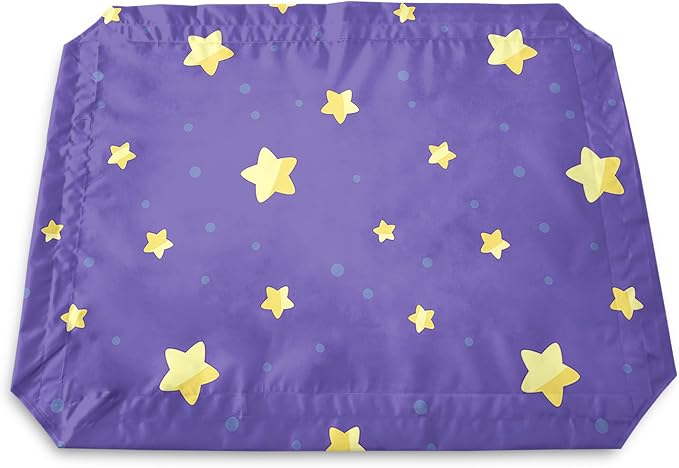 Deep Blue Gold Star Orthopedic Elevated Dog Pet Bed(35"X25"X8"),with Metal Frame,Printing Breathable Waterproof Dog Kennel,Sleeping Bed Set for Small Medium Large Dogs Cats,for Home,Outdoor Use