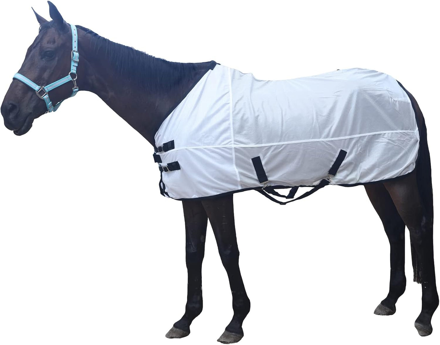 Comfy Mesh Horse Fly Sheet Equine Summer Sheets Stand Neck White 69