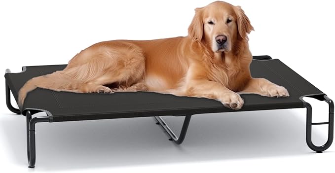 FAYDUDU Elevated Dog Bed Portable Raised Dog Beds with Washable Mesh Cooling Breathable Elevated Pet Bed Large for Indoor and Outdoor Use