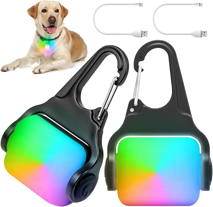 Dog Lights for Night Walking, Clip on Dog Collar Light - 3 Modes, USB-C Rechargeable, IP65 Waterproof, LED Safety Light for Running, Camping, Climbing, Bike