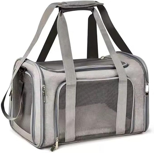Durable Expandable Pet Carrier - Airline Approved Cat Bag for Travel, Comfortable & Breathable, Ideal for Cats and Small Dogs, Perfect for Short and Long Trips