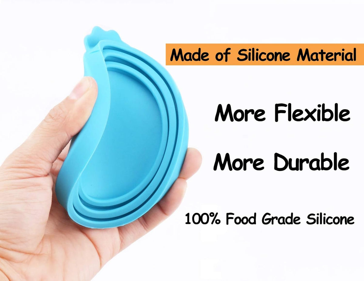 Comtim Pet Food Can Cover Silicone Can Lids for Dog and Cat Food(Universal Size,One fit 3 Standard Size Food Cans),Multi-Colored