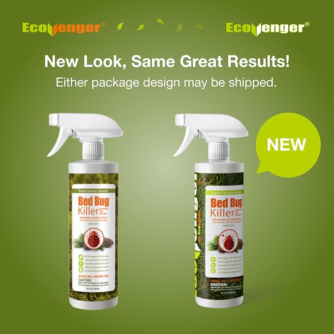 EcoVenger Bed Bug Killer 16OZ | 2026 Upgraded New Refreshing Lemongrass Scent | 100% Efficacy | Kills All Stages incld Eggs on Contact | 14 Day Residual Protection | Plant-Based Child & Pet Safe