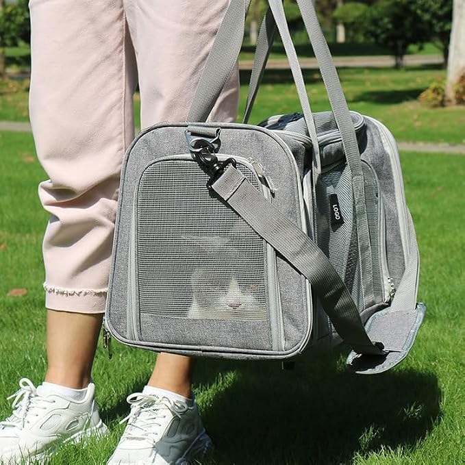 Airline Approved Cat Carriers Dog Carriers Soft-Sided Pet Travel Breathable | Large Size,Airline Approved,For Puppies/Kittens/Rabbits, 5-Sided Breathable Mesh, Self-Locking Zippers, For Cats and Dogs