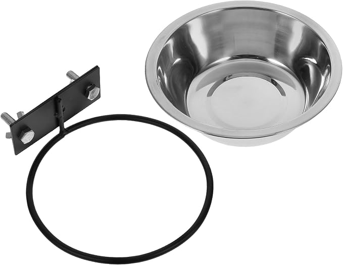 Happyyami Raised Dog Bowls Wall Mounted Elevated Pet Feeder with Deep Stainless Steel Food and Water Bowls Large Black Hanging Station for Comfortable Indoor and Outdoor Feeding