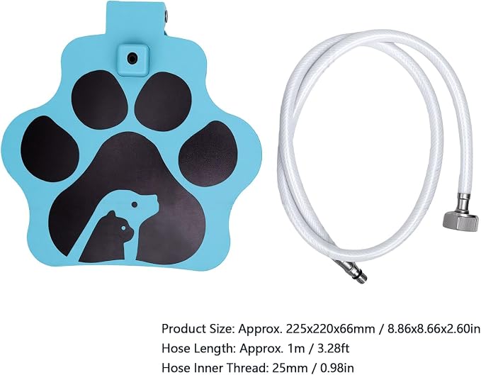 Outdoor Dog Water Fountain Step On, Paws Activated Dog Sprinkler with 1m Hose for Large Dogs, Pet Water Dispenser Drinking Toy for Courtyard, Provides Fresh
