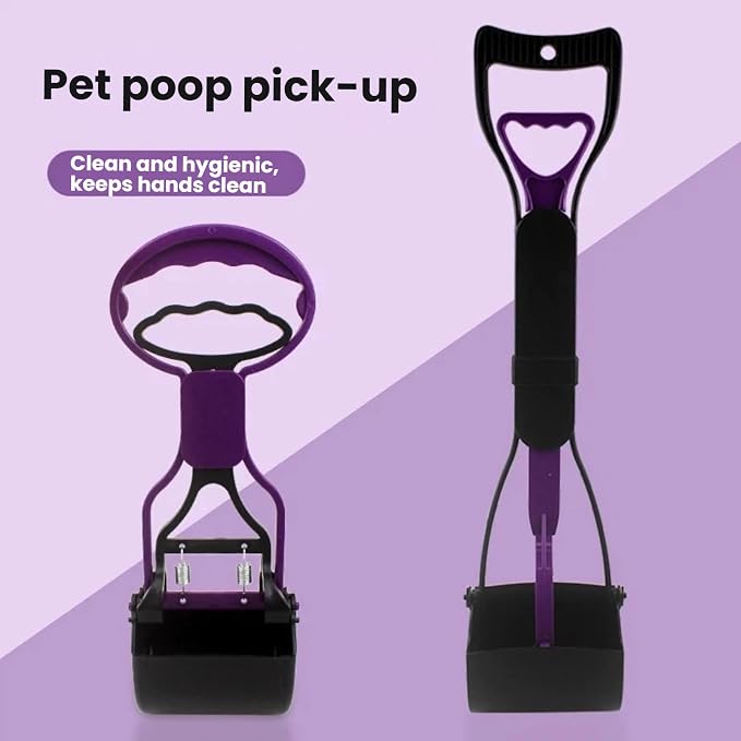Stop Bending Over: Ergonomic Dog Scooper Pooper with Strong Bite Force, Easy Pick Up Pooper Scooper Tool for Lawn and Gravel, Assorted Sizes (Large, 23.2in Fuchsia)