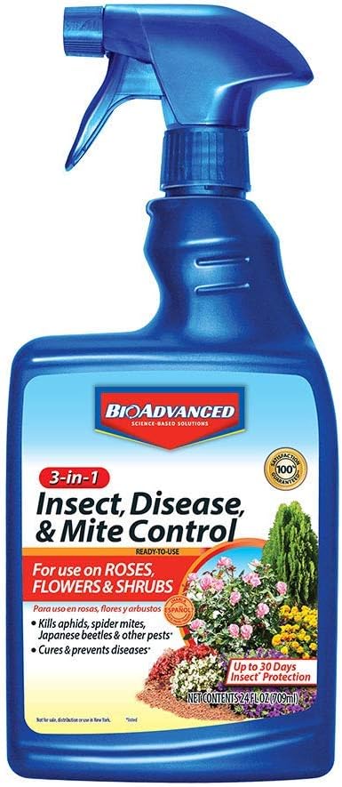 BioAdvanced 3-in-1 Insect, Disease, and Mite Control Spray - Insecticide, Fungicide & Miticide - Ready-to-Use - Prevents Pests and Diseases - Up to 30 Days Protection - 24 fl oz Bottle (Pack of 2)