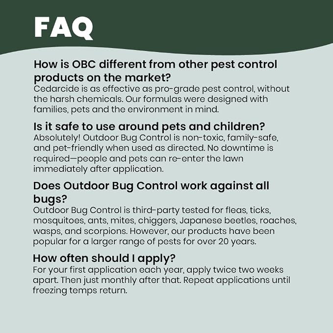 Cedarcide Outdoor Bug Control Concentrate | Kills & Repels Mosquitoes, Fleas, Mites & More with Natural Essential Oils | Family & Pet-Safe | PCO Choice | Quart with Sprayer Included