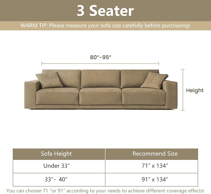 MYSKY HOME Boho Couch Cover Sand Sofa Covers with Tassel Farmhouse Sofa Slipcover Simple Couch Protector for Dogs Chenille Sectional Couch Covers L Shaped Couch Cushion Covers, 71"x 134"