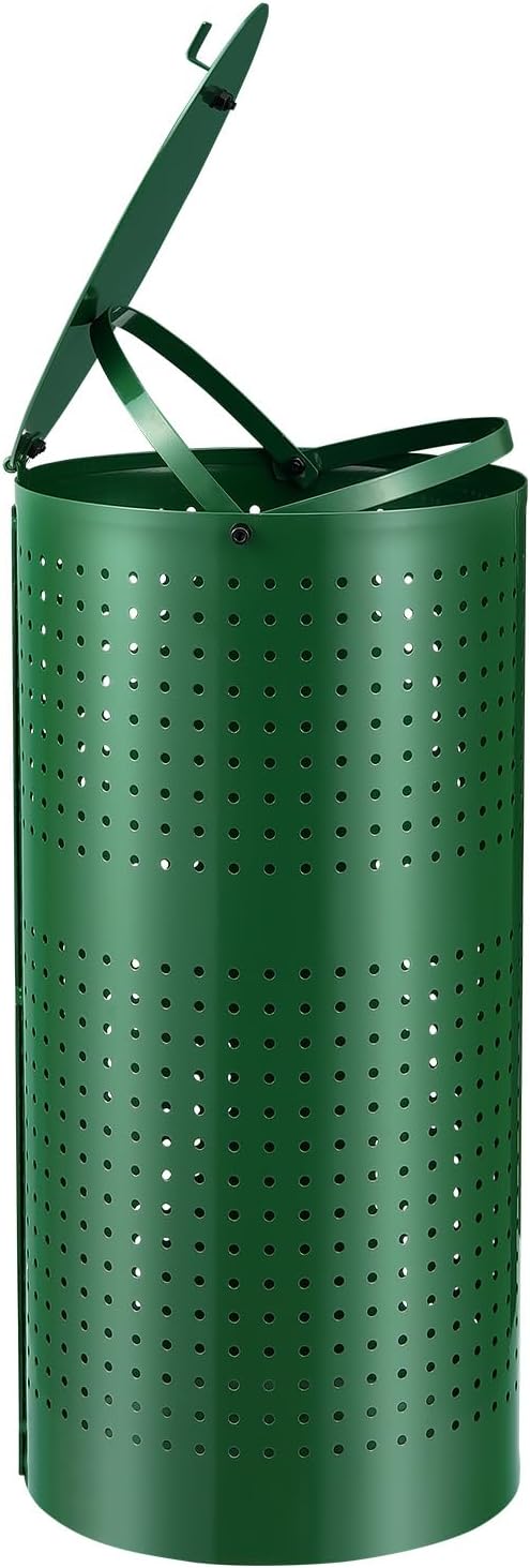 GOWE Dog Poop Trash Can 11.5 Gallons Weather-Resistant Dog Waste Bin with Lid