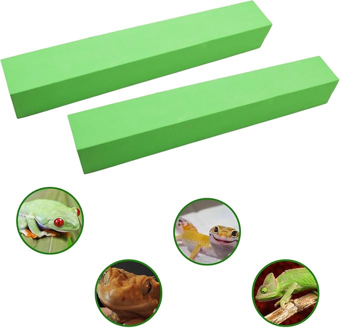 2-Pack Adjustable Reptile Climbing Branches – Compressed Foam Strips for Tree Frogs, Geckos & Small Arboreal Pets | Naturalistic Habitat Decor