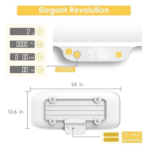 Digital Pet Scale, Baby Scale, Precision0.08oz, Max 30kg/66lbs, Auto-Hold, Integrated Design Without Disassembly, Suitable for Cats, Small Breed Dogs, Infants, and Young Children