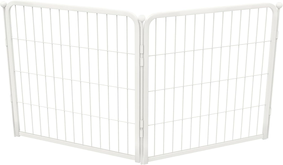 FXW Homeplus Unleashed Indoor Dog Playpen - Stress-Free and Safe Play, Heavy Duty 24 Inch 2 Wire Panels Dog Pen for Puppy and Small Dogs, White│Patented