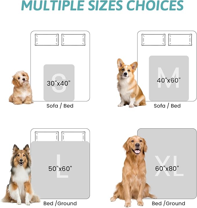 Waterproof Pet Blanket, Ultra Soft Luxury Faux Fur Throw Blanket for Couch, Cozy Warm Plush Blanket for Sofa Bedroom Living Room, Liquid Pee Proof for Large Dog or Cat, 40x60 inch, Cream