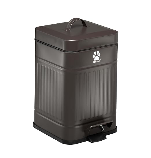 Dog Poop Trash Can Outside - Outdoor Dog Waste Trash Can with Lid - Odor Proof Waste Station Container for Backyard - 5L/1.3Gal (Mulch)