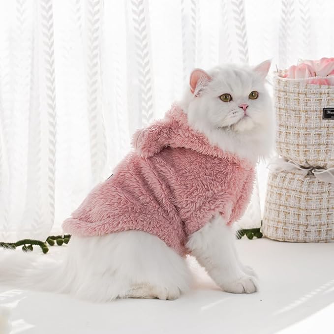 Selena Cat Bunny Ears Costume Cute Dog Kitten Hoodies Sweater Rabbit Ears Puppy Pet Apparel (XX-Large,Pink)