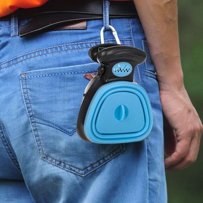 Dog Pooper Scooper, Portable Dog Poop Scooper with Waste Bags for Large & Small Dogs,Heavy Duty Dog Waste Cleaner,Dog Waste Pick Up,Easy to Use for Grass, Dirt, Gravel,Blue,M