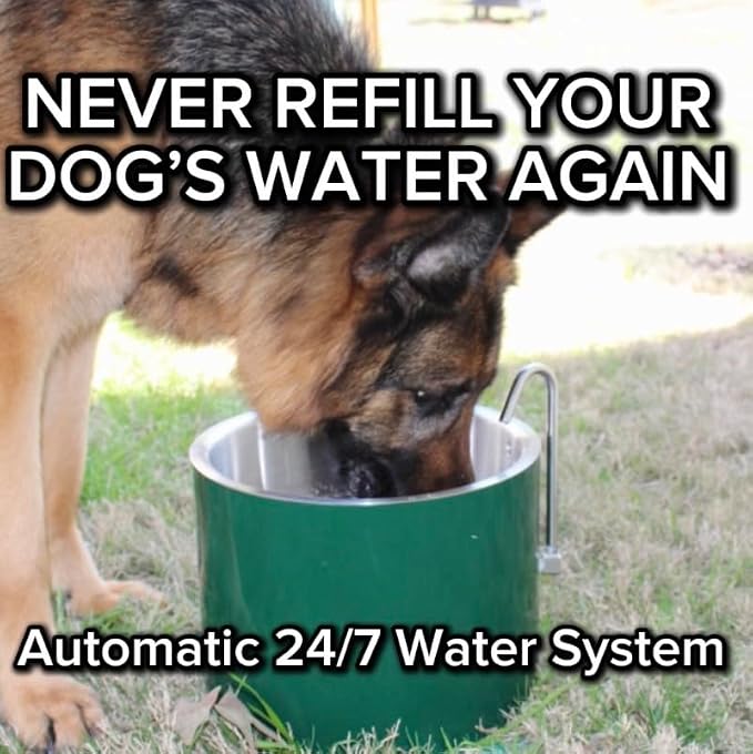 Smart Dog Water Bowl for Outside - Connects to Garden Hose - WiFi App Controlled Timer for Automatic Water Flow - Stainless Steel Outdoor Pet Water Bowl - Large Capacity (Brown)