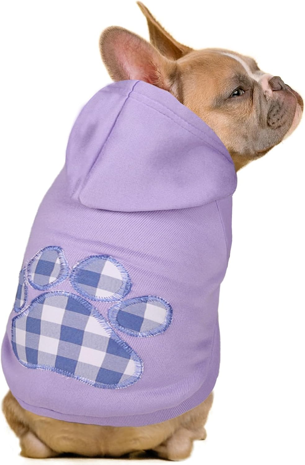 SAWMONG Dog Hoodie,Flannel Pet Hooded Sweater with Hat Puppy Pullover Sweater Shirt,Dog (Purple,XL)