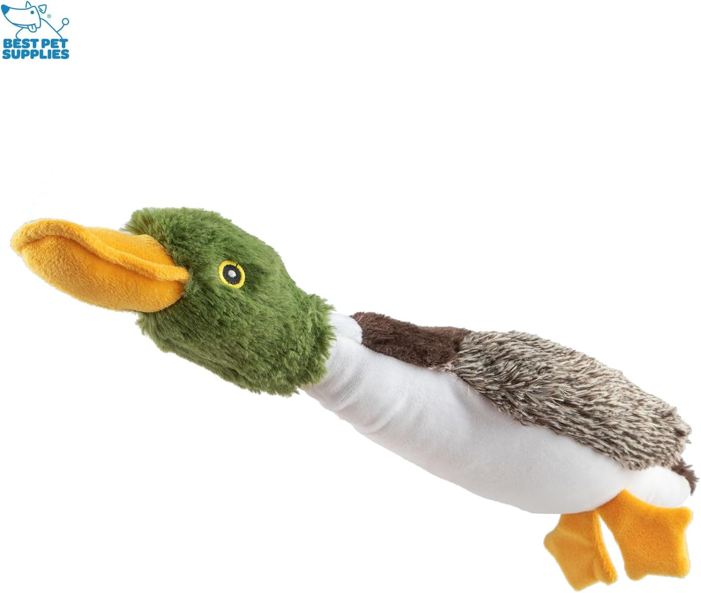 Best Pet Supplies Interactive Squeaky Dog Chew Toy, Ideal Dog Toys for Chewers, Small, Medium & Large Dogs, and Fetch Lovers - Mallard Duck (Gray, Gray, Brown), Small