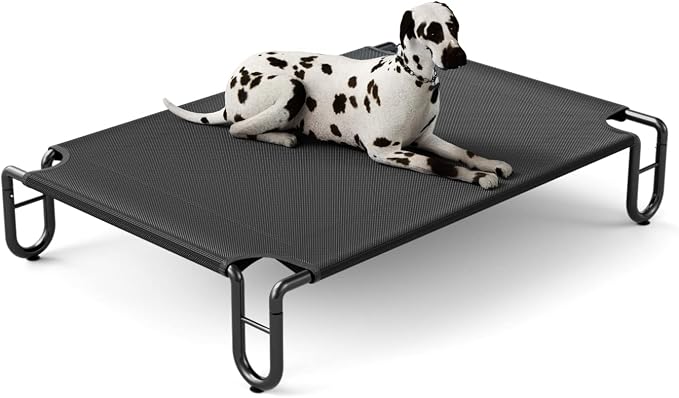 FAYDUDU Elevated Dog Bed Portable Raised Dog Beds with Washable Mesh Cooling Breathable Elevated Pet Bed Large for Indoor and Outdoor Use