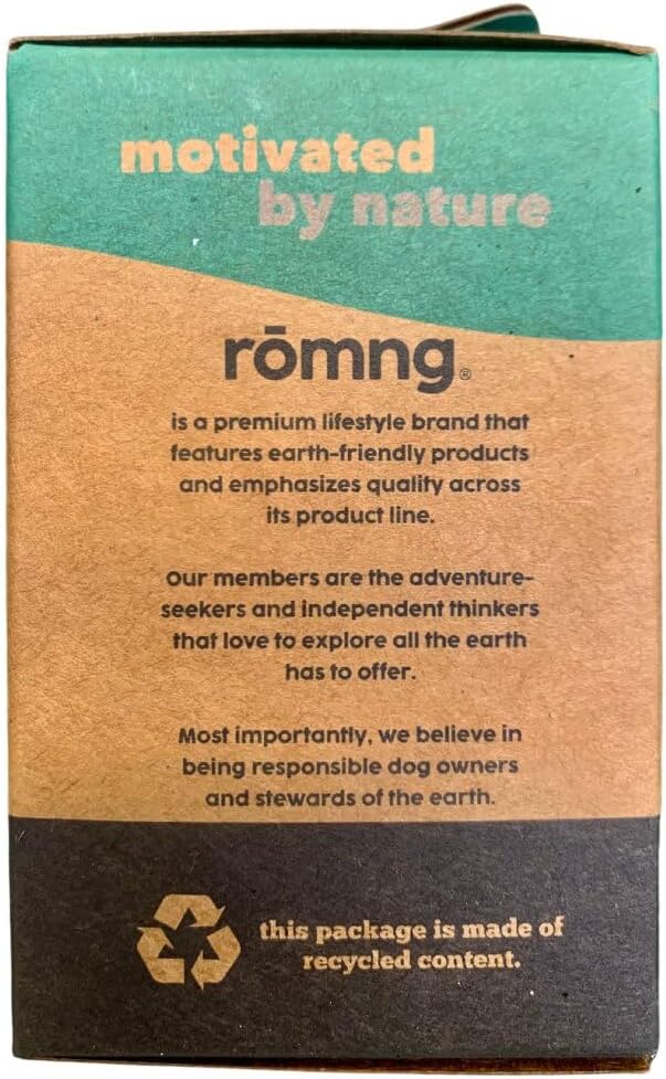 ROMNG Compostable Dog Poop Bags, Plant-Based, TUV Certified, Unscented, Leak-Proof, 18 Rolls, 270 Bags, Black