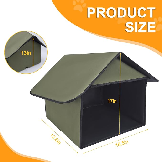 Outdoor Cat Feeding Station for Food and Wate Waterproof Camouflage | Stray Cat Shelter Cat Shelter Outdoor for Cats Birds Rabbits and Small Dog The Detachable Roof Design 17in