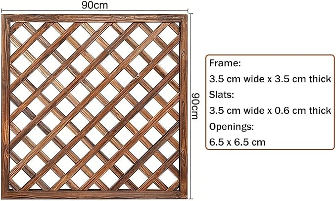 Zfmnoyev Outside Wooden Decorative Fences, Courtyard Edge Fence Board, Decorative Garden Trellis for Climbing Plants, Standing Decorative Privacy Fence Panels for Deck Patio Balcony(90x90cm)