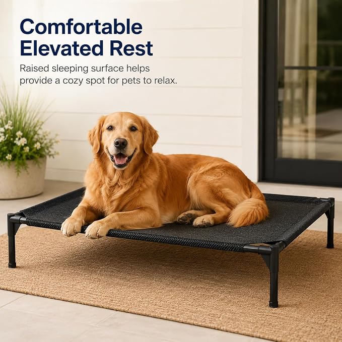 Elevated Dog Bed, Breathable Mesh Raised Pet Cot, | For Dogs, Elevated Design