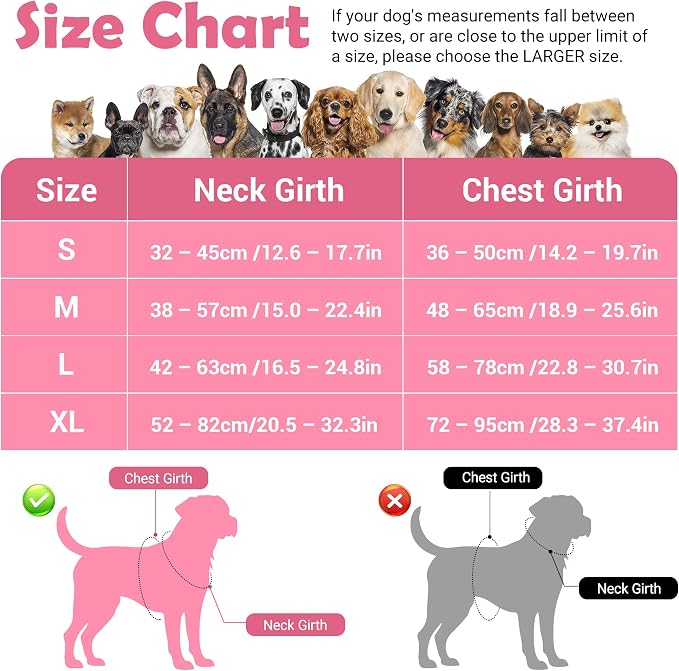 Dog Harness No Pull, Adjustable Pet Vest Harness, Super Soft Material with Vertical Handle Easy Control, Reflective Night Walking, 2 Leash Clips for Large Dogs, Mosaic Pink, L