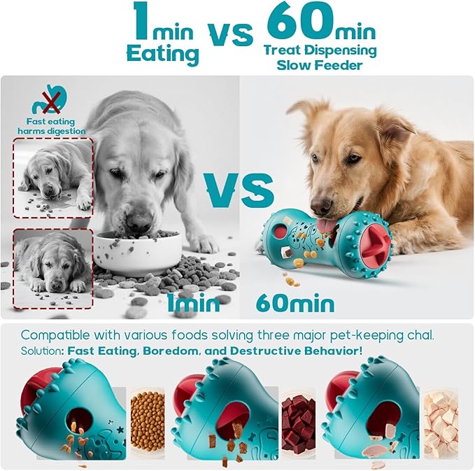 knitly Interactive Dog Toys, Adjustable Treat Dispensing Toy to Keep Them Busy, Dog Enrichment for Brain Stimulation & Cognitive for Puppy Puzzle to Reduce Boredom-Ideal Gift for All Dogs(Rigid Nylon)