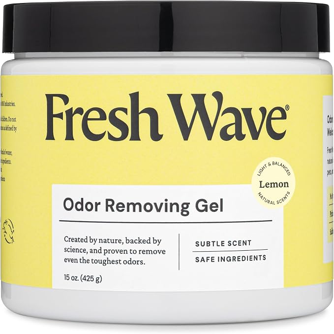 Fresh Wave Lemon Odor Removing Gel, 15 oz. | Odor Absorbers for Home | Safer Odor Relief | Natural Plant-Based Odor Eliminator | Every 15 oz. lasts 30-60 Days | For Cooking, Trash & Pets