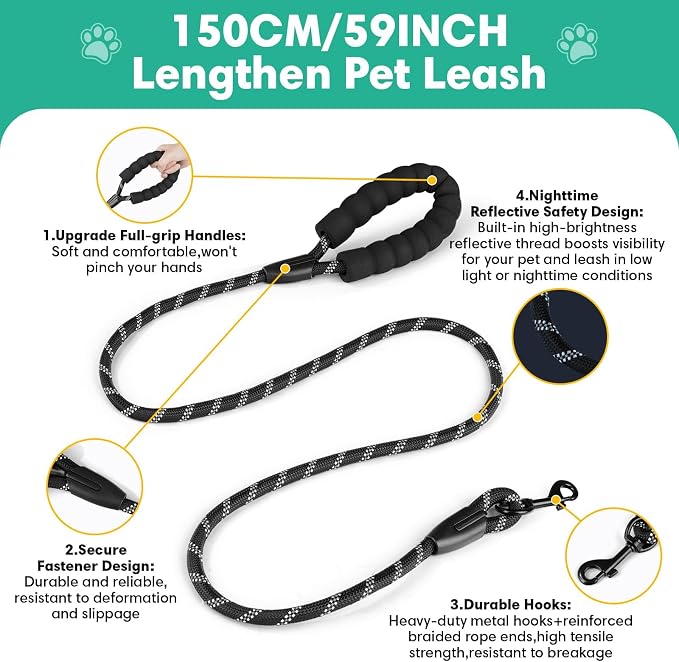YooxArmor No Pull Dog Harness and Leash Set, Tactical Adjustable for Medium Sized Dog, Easy Walk Soft Vest Padded Oxford for Training Hiking (Khaki-M)