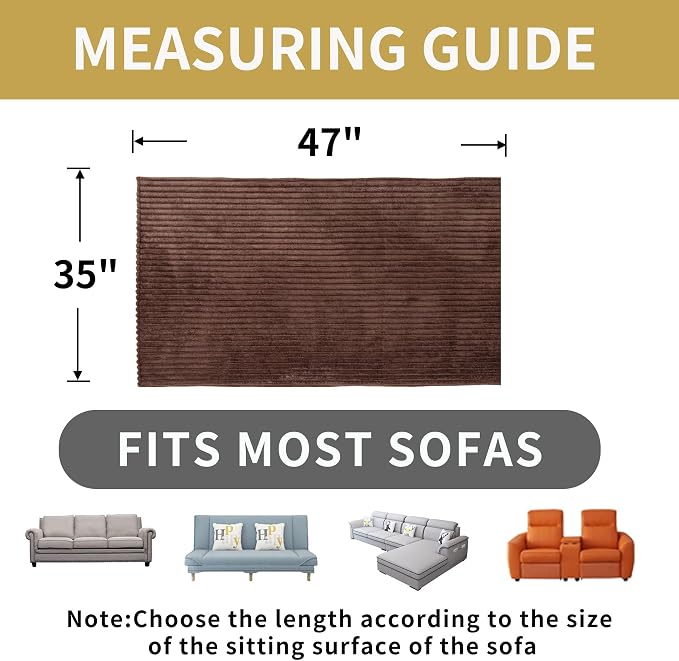 HAOMAIJIA Waterproof Couch Cover for Dogs Washable,Faux Fur Pet Couch Covers for Sofa,Soft Dog Bed Cover Non-Slip Couch Covers for 3 Cushion Couch Sofa Pet Friendly (Brown, 35" x 47" 1 Pack)