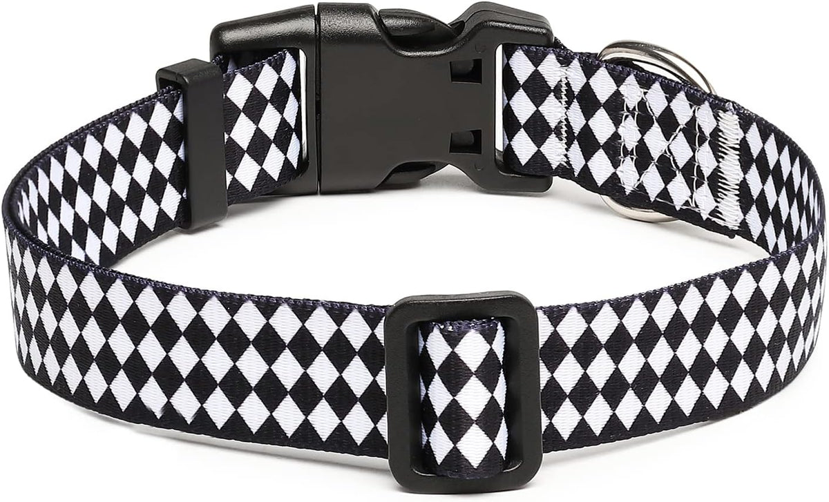 Mercano Adjustable Dog Collar - Special Design Patterns, Soft Nylon Comfortable Durable Pet Collar for Small Medium Large Dogs (XS, Rhomb)