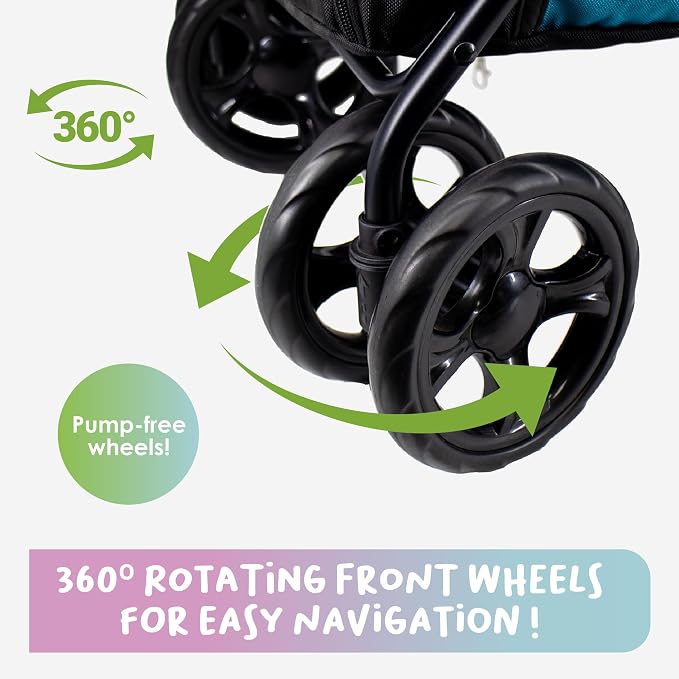 PETIQUE Pet & Pets Double Decker Pet Stroller, 11.53 Pound, Teal