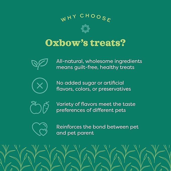 Oxbow Simple Rewards Timothy Hay Small Animal Treats, Healthy Guinea Pig, Rabbit, Chinchilla, and Hamster Snacks Made with High-Fiber Timothy Hay, Natural, Low Calcium Pet Treats, 3 oz Bag