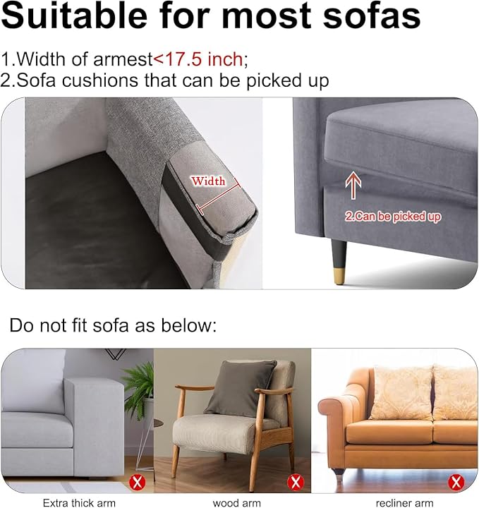 Upgraded Cat Scratch Furniture Couch Protector with 27.6’‘L*19.6’‘W Natural Sisal for Protecting Large Area Couch Sofa Chair,Couch Protector from Cat Claws(Dark Grey/Left Handed)