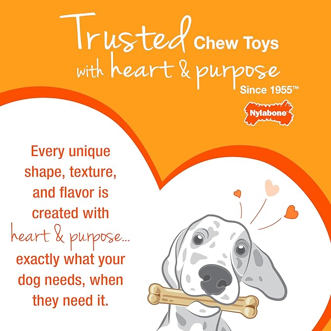 Nylabone New Puppy Starter Kit, 2 Chew Toys and 1 Natural Treat for Puppies, Puppy Teething Toy, Bacon & Chicken Flavor, Small Dogs - Up to 25 lbs., 3 Pack