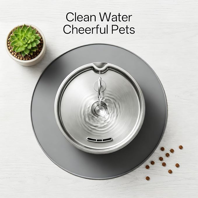 12L/3.17Gal Dog Water Fountain Stainless Steel | 6 Filters Pet Fountain Water Bowl for Large Dogs Multi-Pet Dispenser Water Visible Window & LED Light Alert