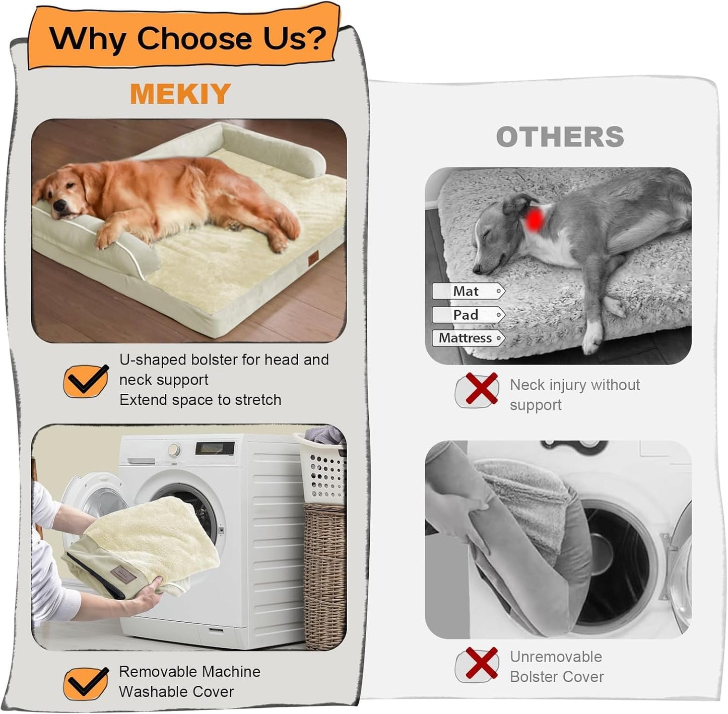 Small Dog Bed Orthopedic Washable Cat Bed Memory Foam Small Couch Sofa Indoor Comfy Pet Beds with Waterproof Removable Cover & Non-Slip Bottom