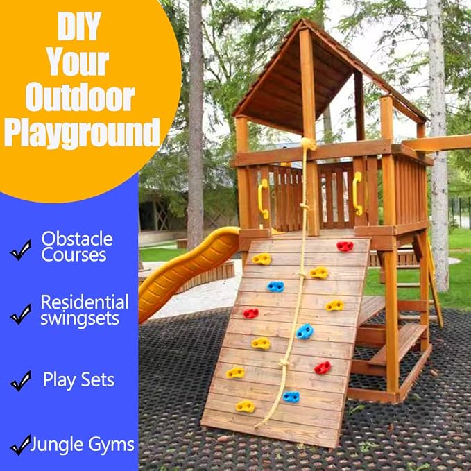 25 Rock Climbing Holds for Kids Climber With Hardware, Wall Holds and Grips for Indoor and Outdoor Playground Play Set