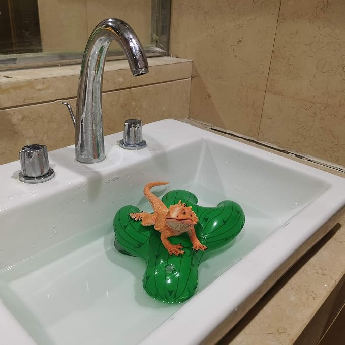 6 Pack Bearded Dragon Bath Floats - Reptile Swimming & Enrichment Accessories for Lizards, Inflatable Pet Pool Floats