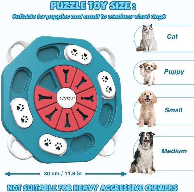 YINEYA Dog Puzzle Toy, Enrichment Toys for Dogs Training IQ & Treat Brain Games, Dog Toys to Keep Them Busy, Mental Stimulation for Dogs, Puppy Toy for Treat Dispensing, Puzzle for Small, Medium, Cats