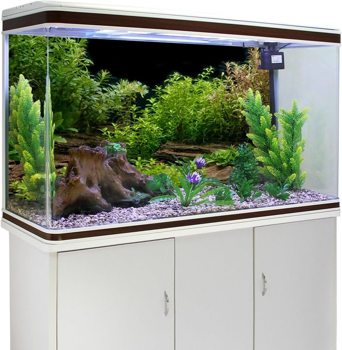 AWERT Aquarium Background River Bed & Lake Aquatic Plant Fish Tank Background Vinyl 36x20 inches