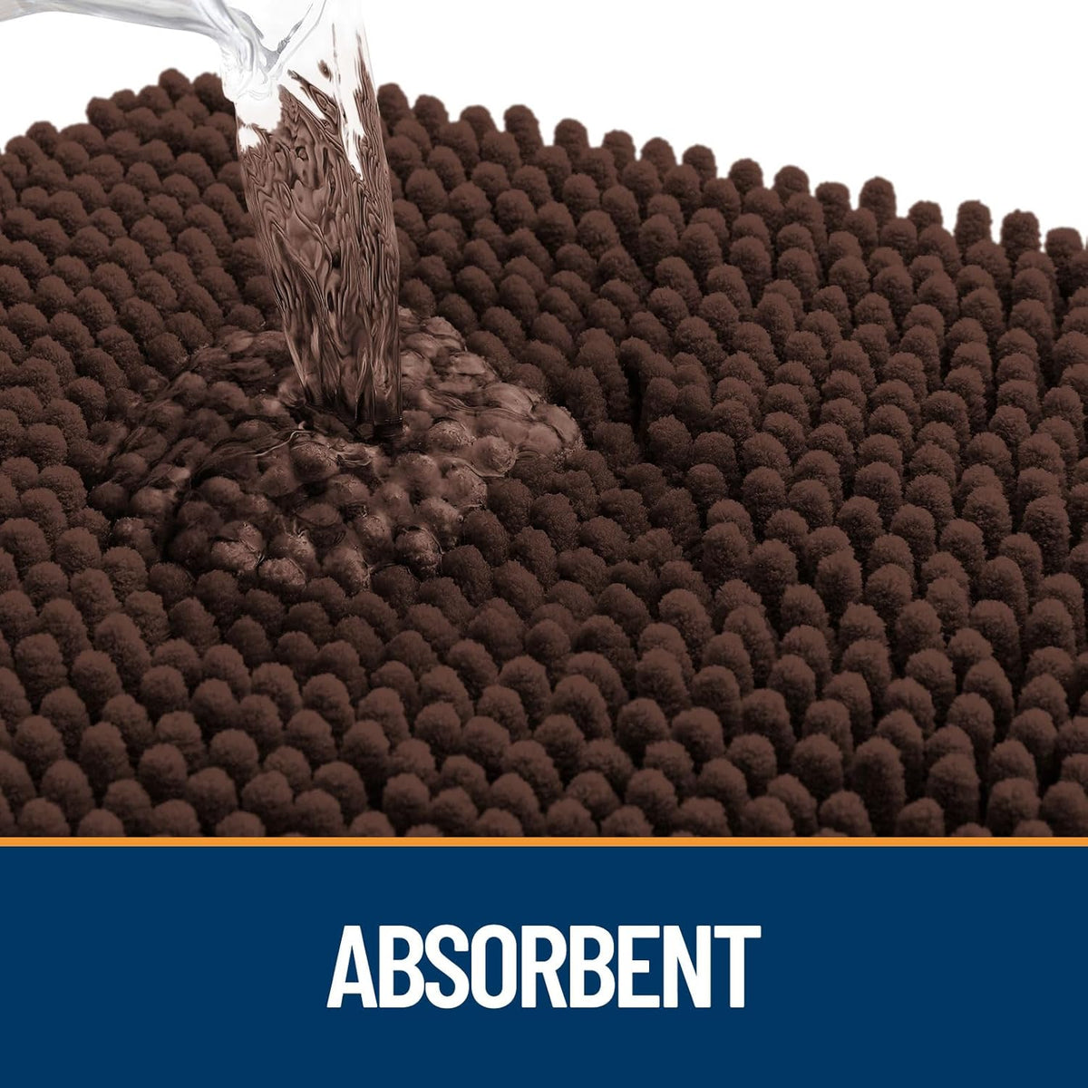 OLANLY Dog Door Mat for Muddy Paws 40x32, Absorbs Moisture and Dirt, Absorbent Non-Slip Washable Doormat, Quick Dry Chenille Mud Mat for Dogs, Entry Indoor Entryway Carpet for Inside Floor, Brown