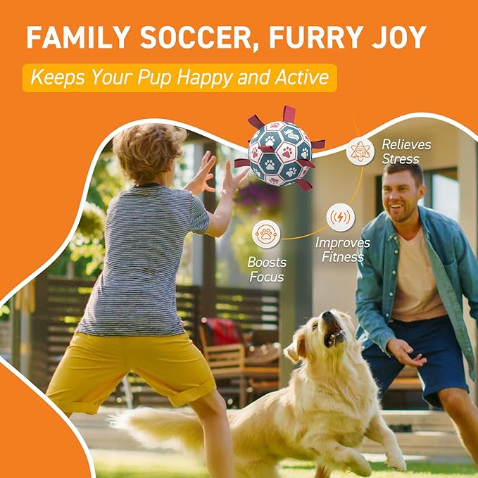 QDAN Dog Balls, World Cup Soccer Ball with Straps, Durable Herding Balls for Small Medium Pet, Puppy Birthday Gifts, Dog Water Toy, Pet Toys Puppy Ball (6 Inch) (Pack of 2)